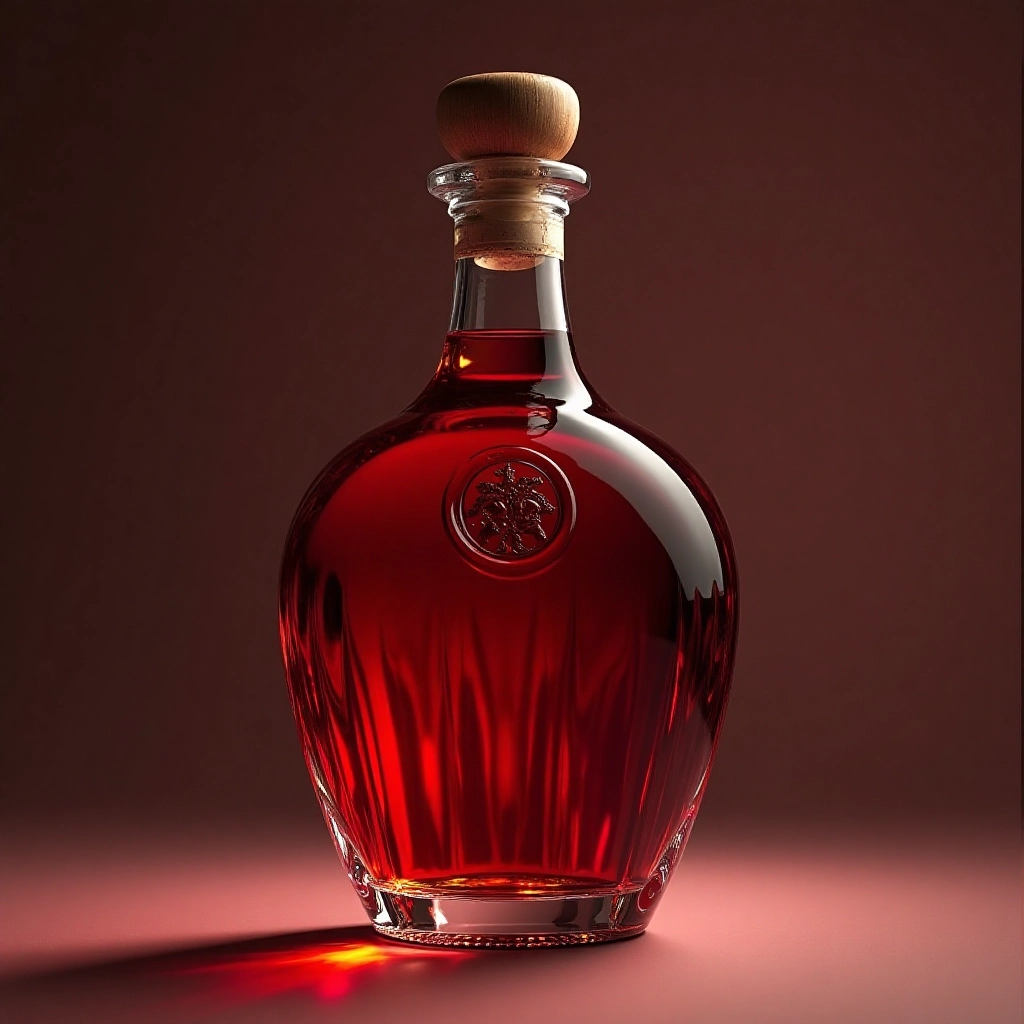 Elegant Red Glass Decanter